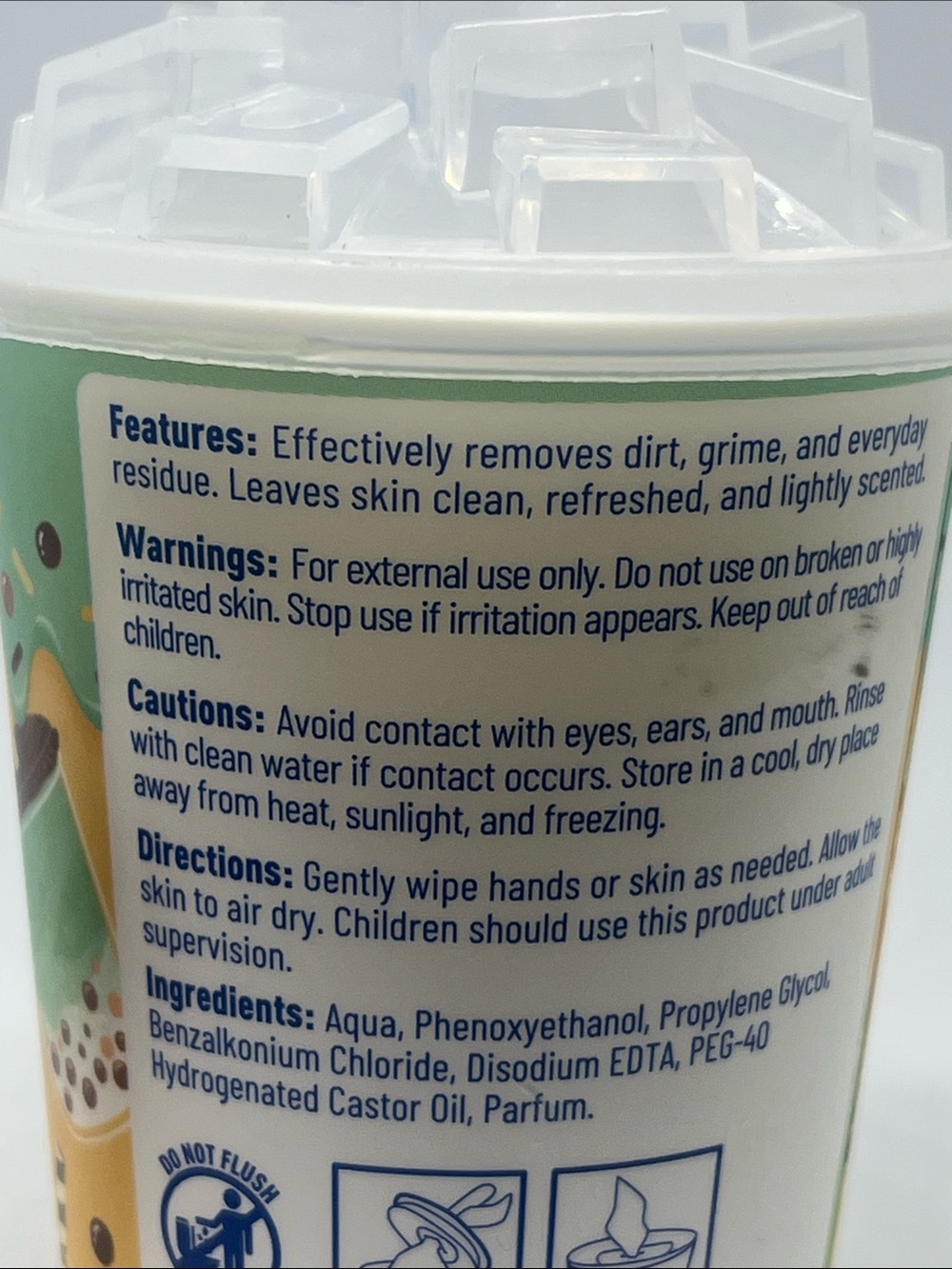 Wish Mini Wipes Boba Tea Cup - Yellow & Green - Picture 3 of 7